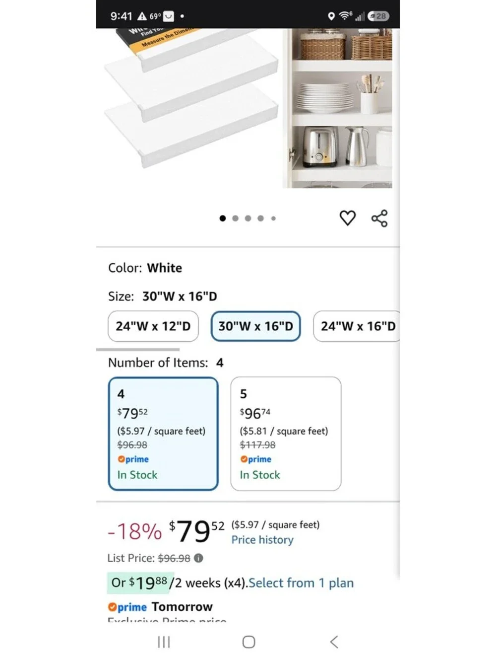 SpaceAid Wire Shelf Covers for Pantry Rack, 30